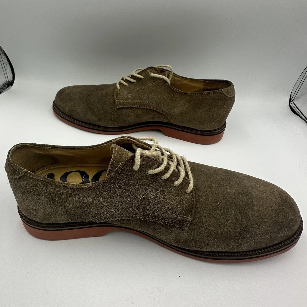 Mens 1901 Taupe Brown Suede Leather Lace‎ Up Oxford Dress Shoes 9W Preppy M23209